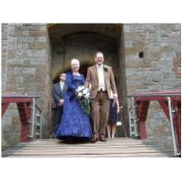 Mr. and Mrs. Gutteridge!Leaving Castell Coch via the drawbridge15th May, 2011Photo Erik Martens