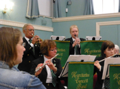 Swaffham Assembly RoomsA concert presented by Swaffham & Litcham Home HospiceAlf Ball and Trina Barrow on trumpets playing The Flower Duet</em>20th April, 2013Photo - Jan Foster